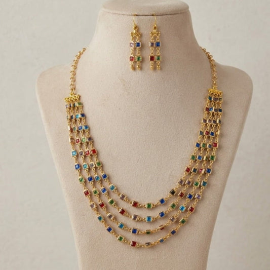 Navratna 4 layer necklace