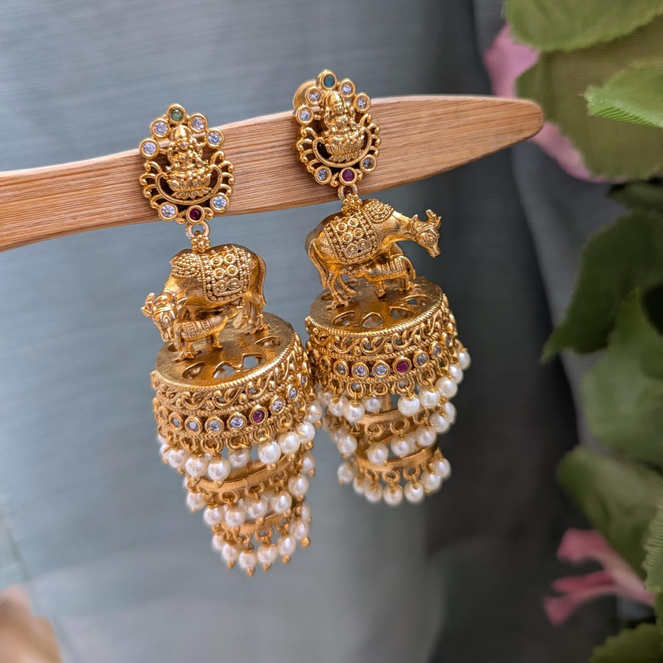 Kamadhenu  bridaljumka with pearl drop