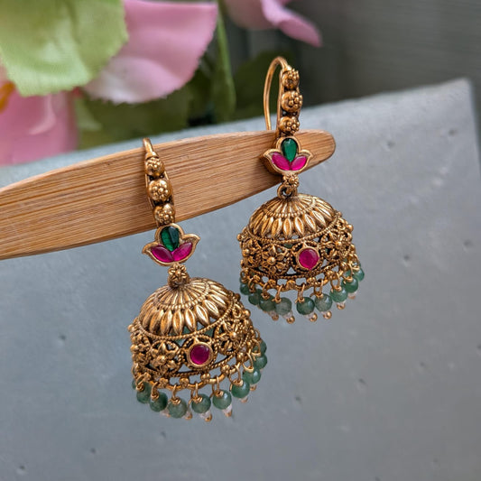 Jadau kundan hook jumka