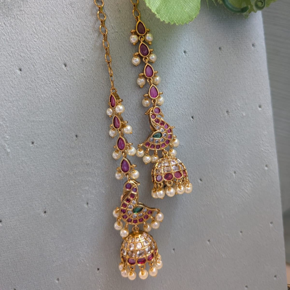 Peacock jumkha with earchain / Mattel