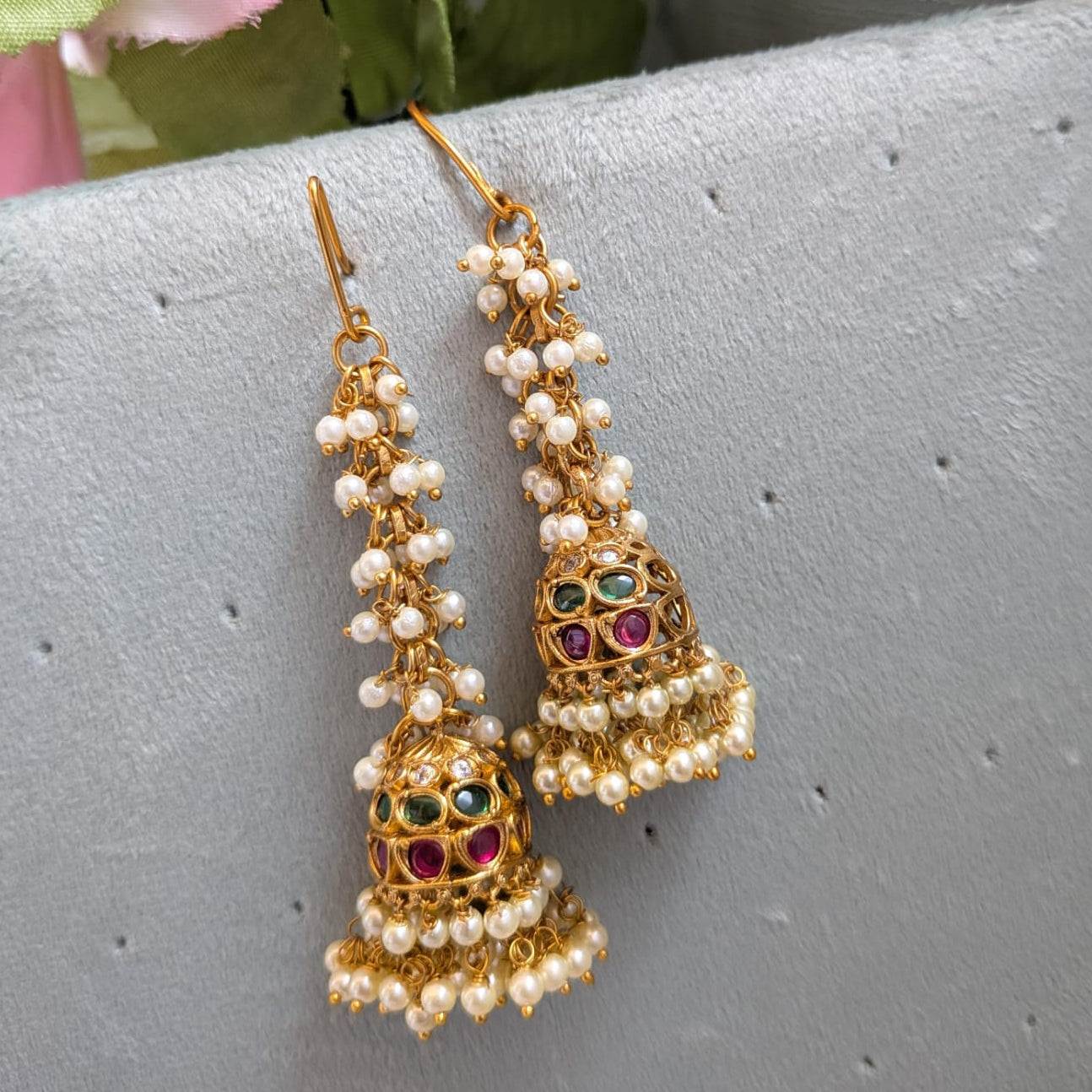 Long kemp jumka with pearl