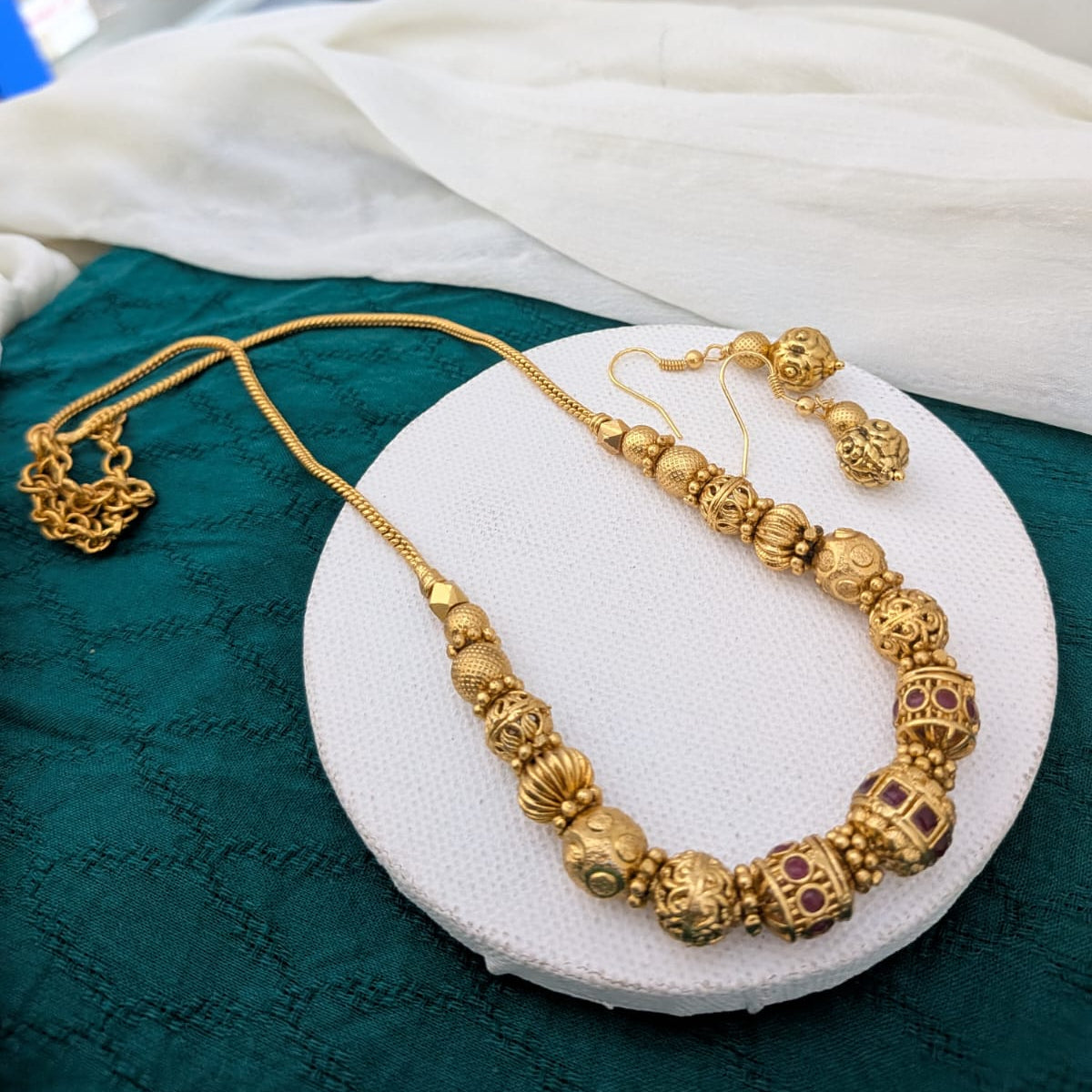 Golden ball beaded necklace