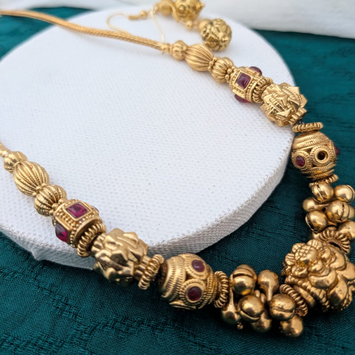 Golden ball with ghongroo beaded necklace
