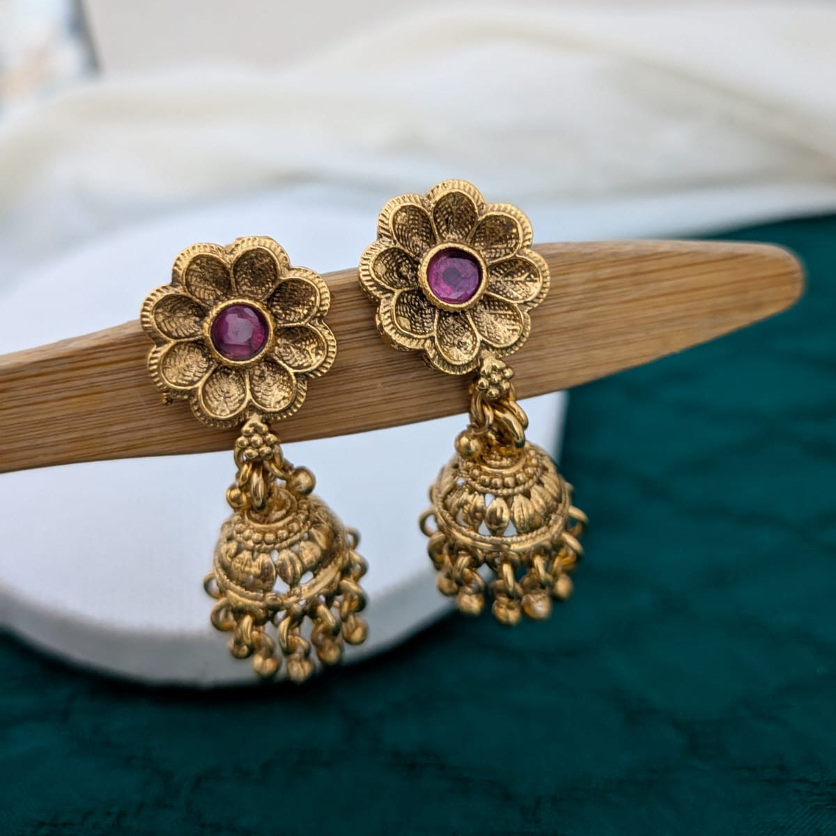 Golden ball beaded long necklace