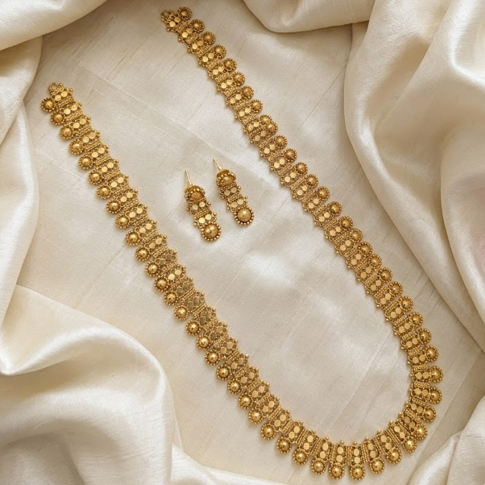 Gold long necklace