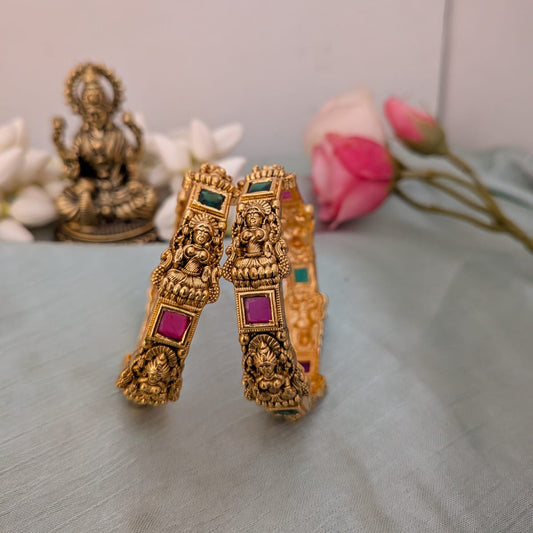 Nakshi work Lakshmi with square stone Kids-bangle