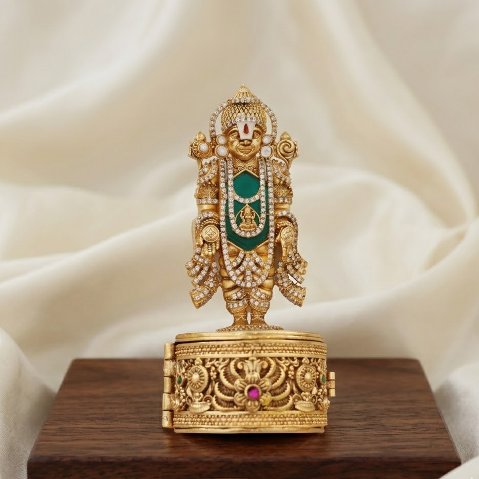 Lord Venkateswara Kumkum  SIndoor box - Pink