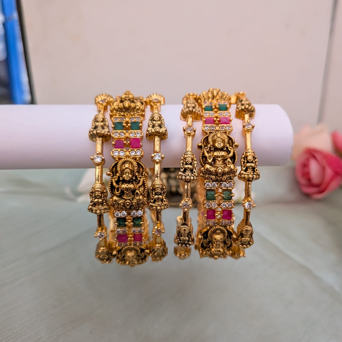 Nakshi work Lakshmi motif bridal bangle