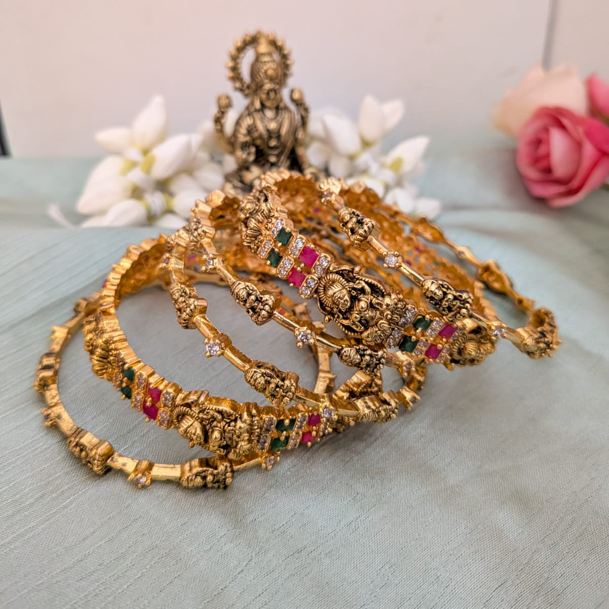 Nakshi work Lakshmi motif bridal bangle