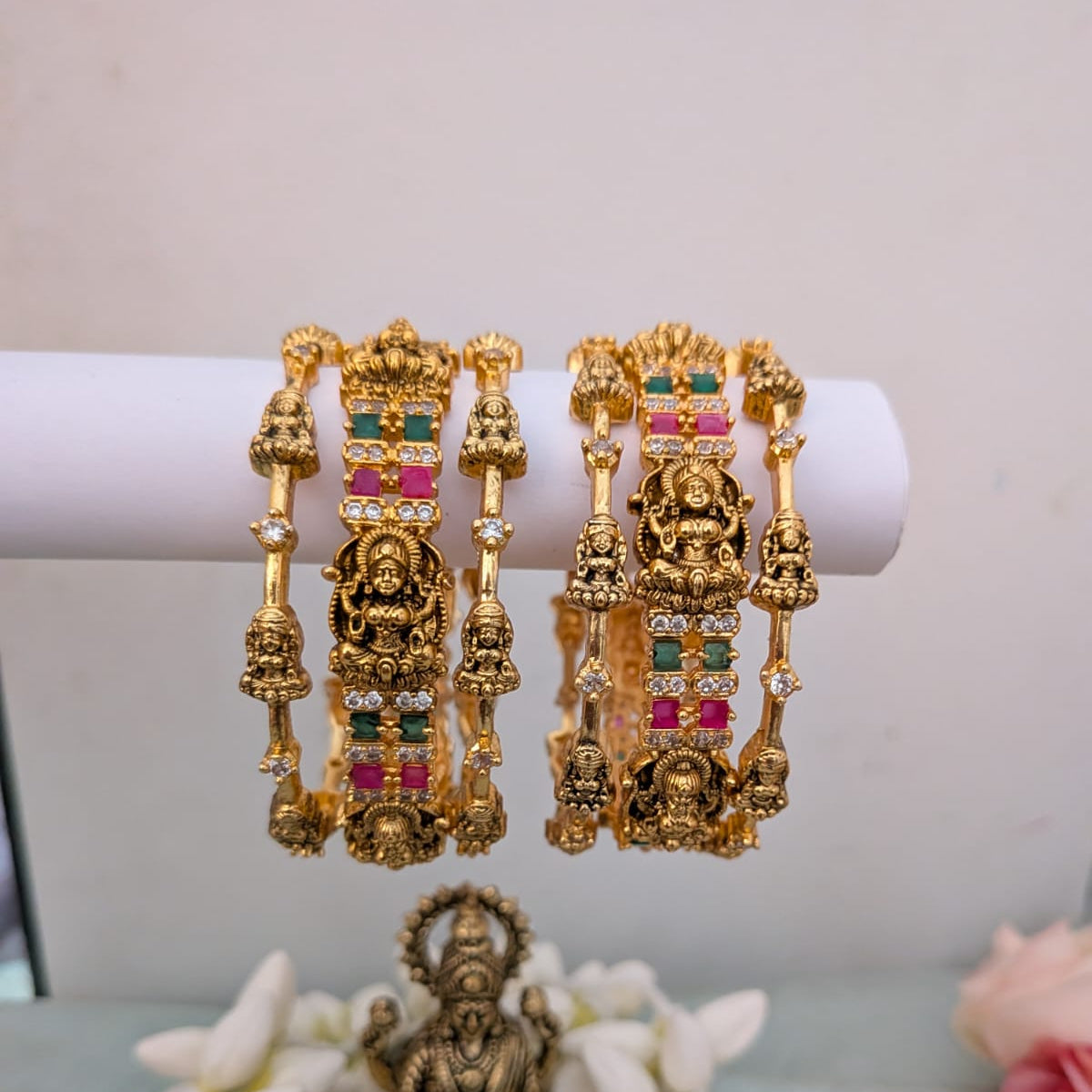 Nakshi work Lakshmi motif bridal bangle