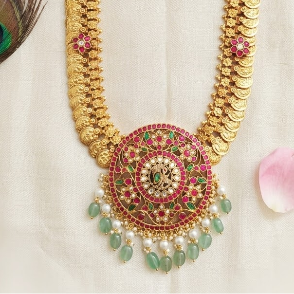 Jadau kundan Lakshmi coin bridal necklace