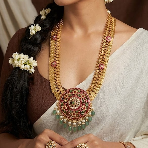 Jadau kundan Lakshmi coin bridal necklace