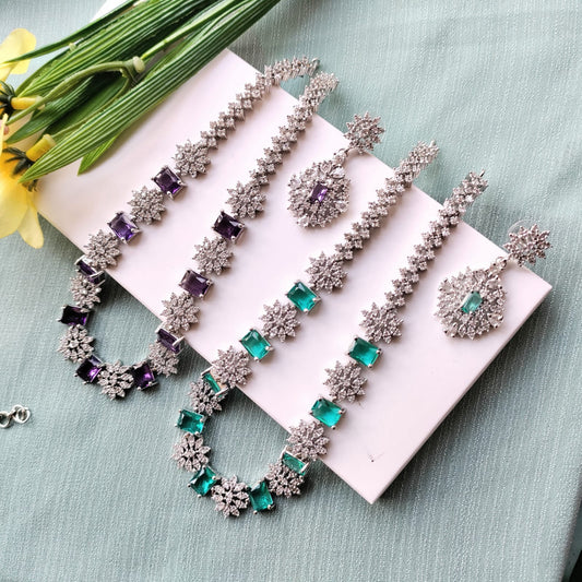 Medium length sparkling necklace AD