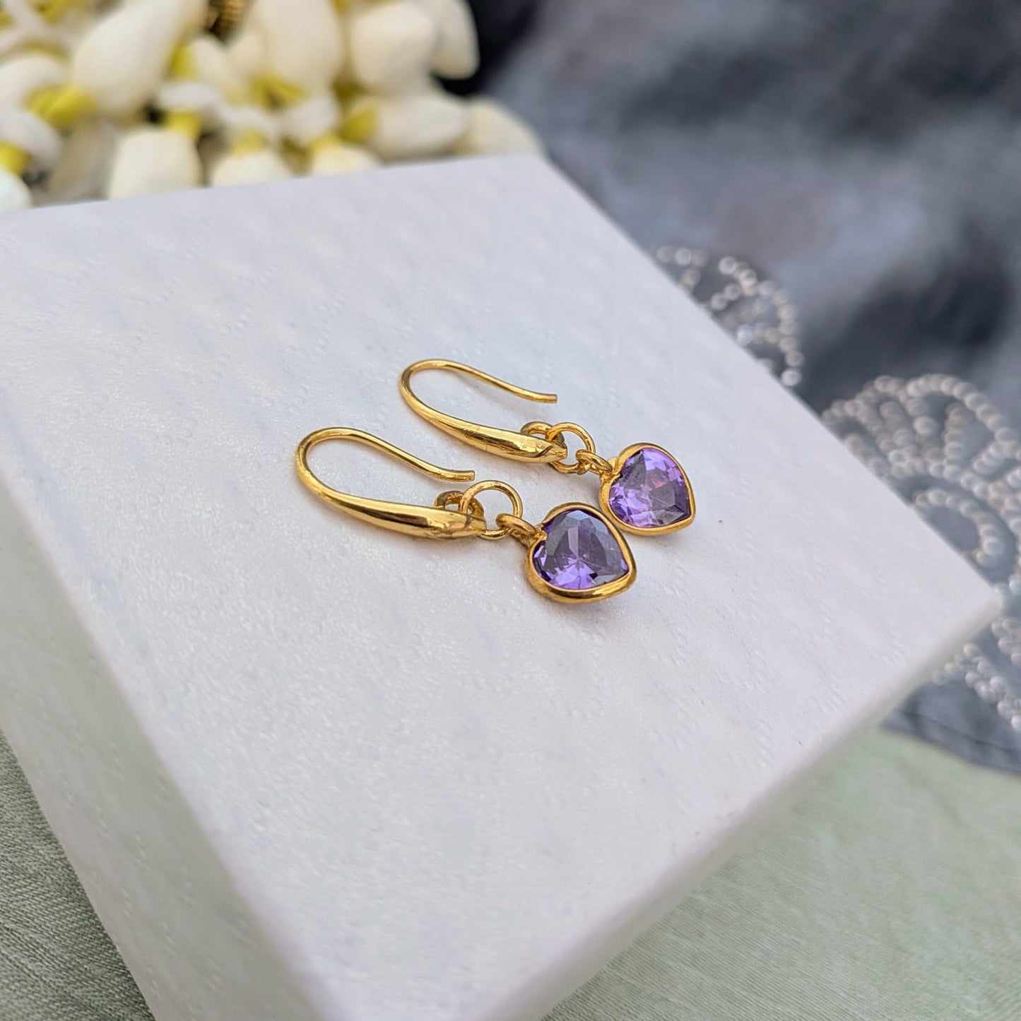 Polki stone hook earring