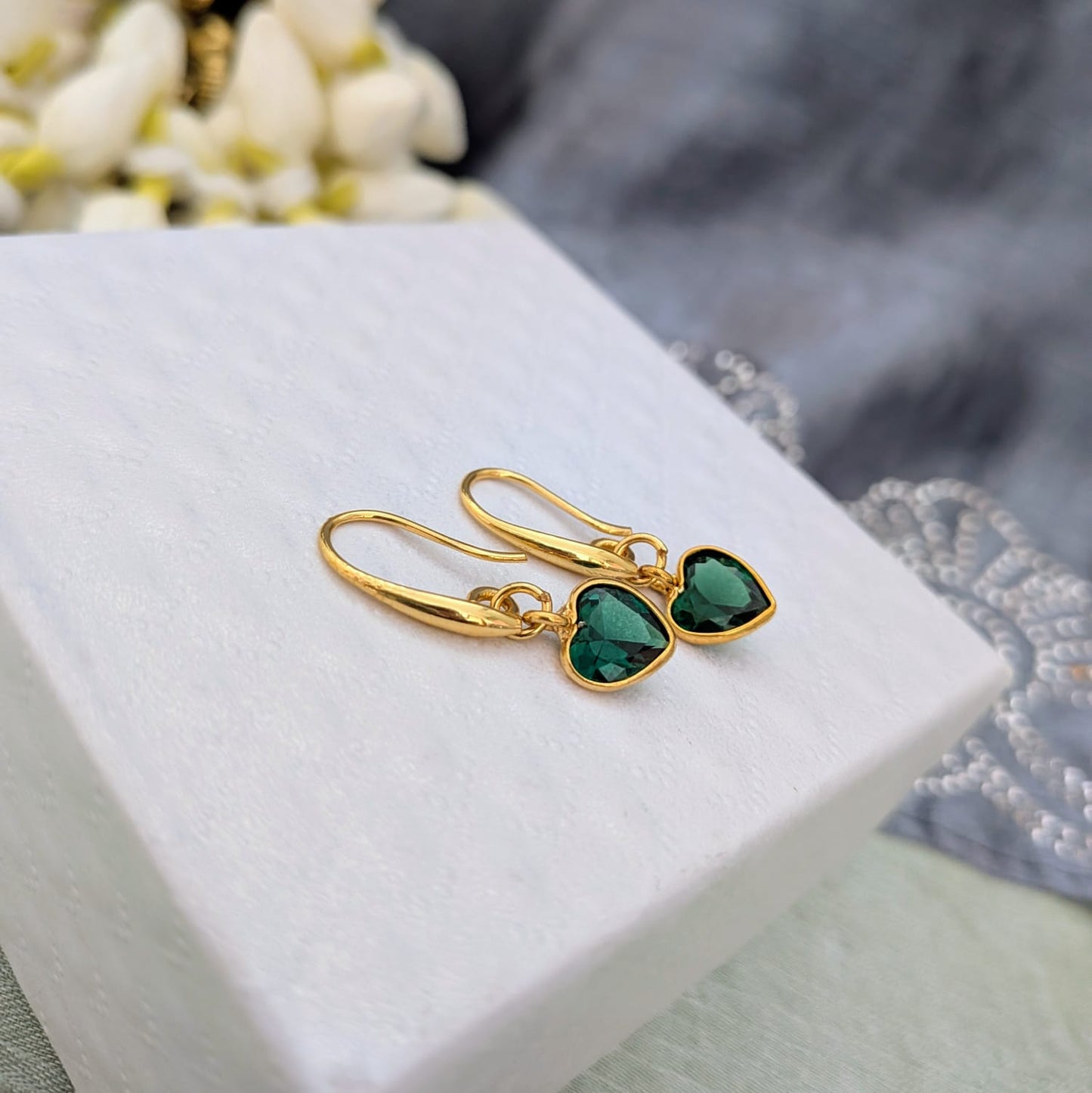 Polki stone hook earring