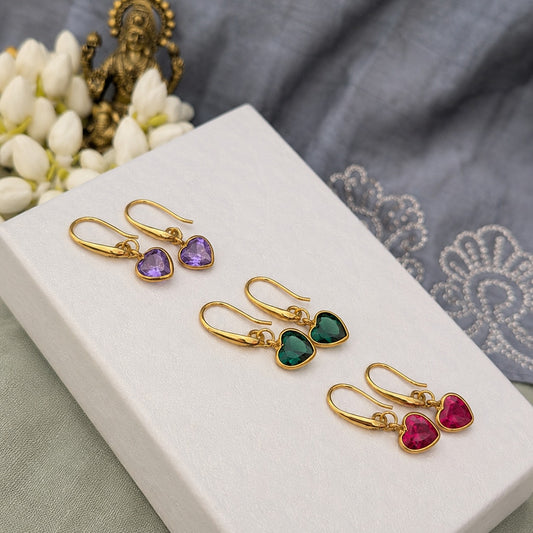 Polki stone hook earring