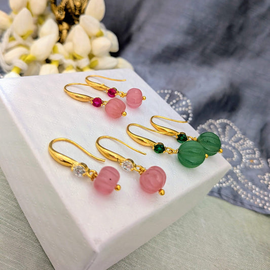 Pumpkin beaded drop earring dangler