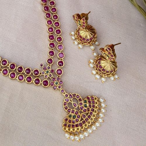 Double Layer Kemp Ruby Stone Adigai