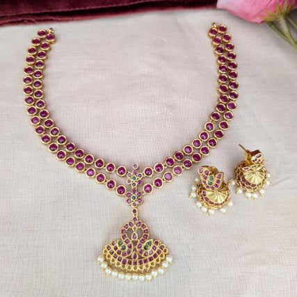 Double Layer Kemp Ruby Stone Adigai