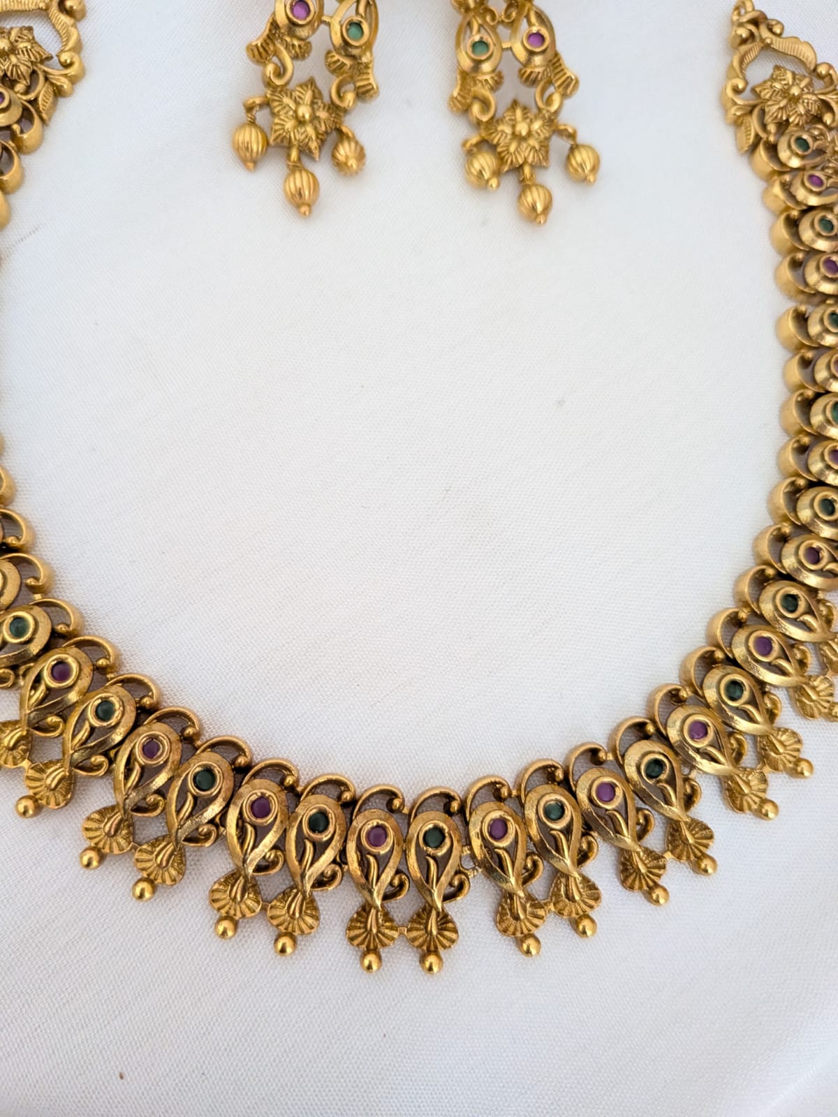 Peacock golden necklace set