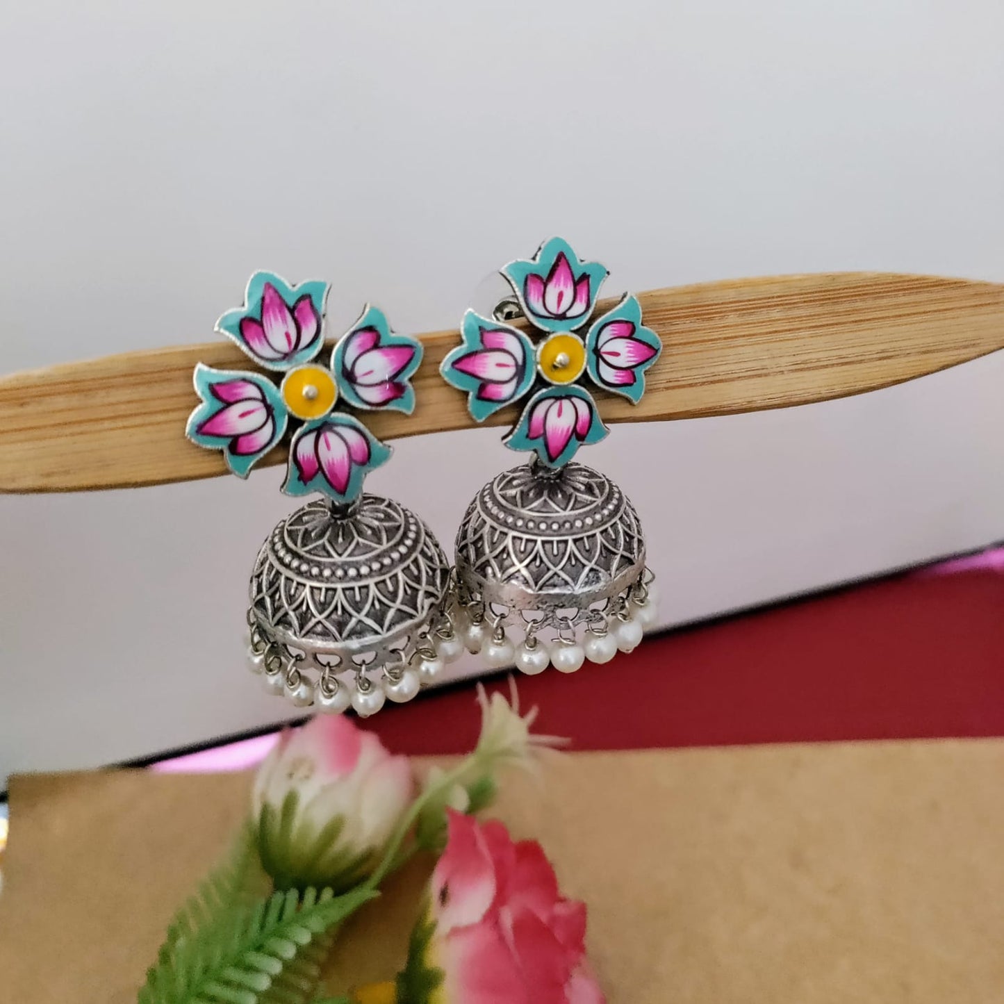 Drop painted earring