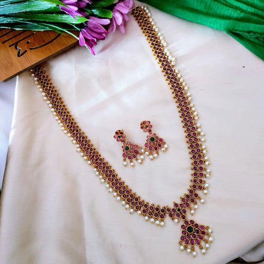 Long ruby kemp stone Necklace