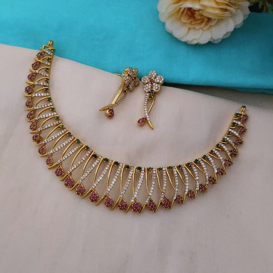 Elegant traditional yet modern ad stone necklace