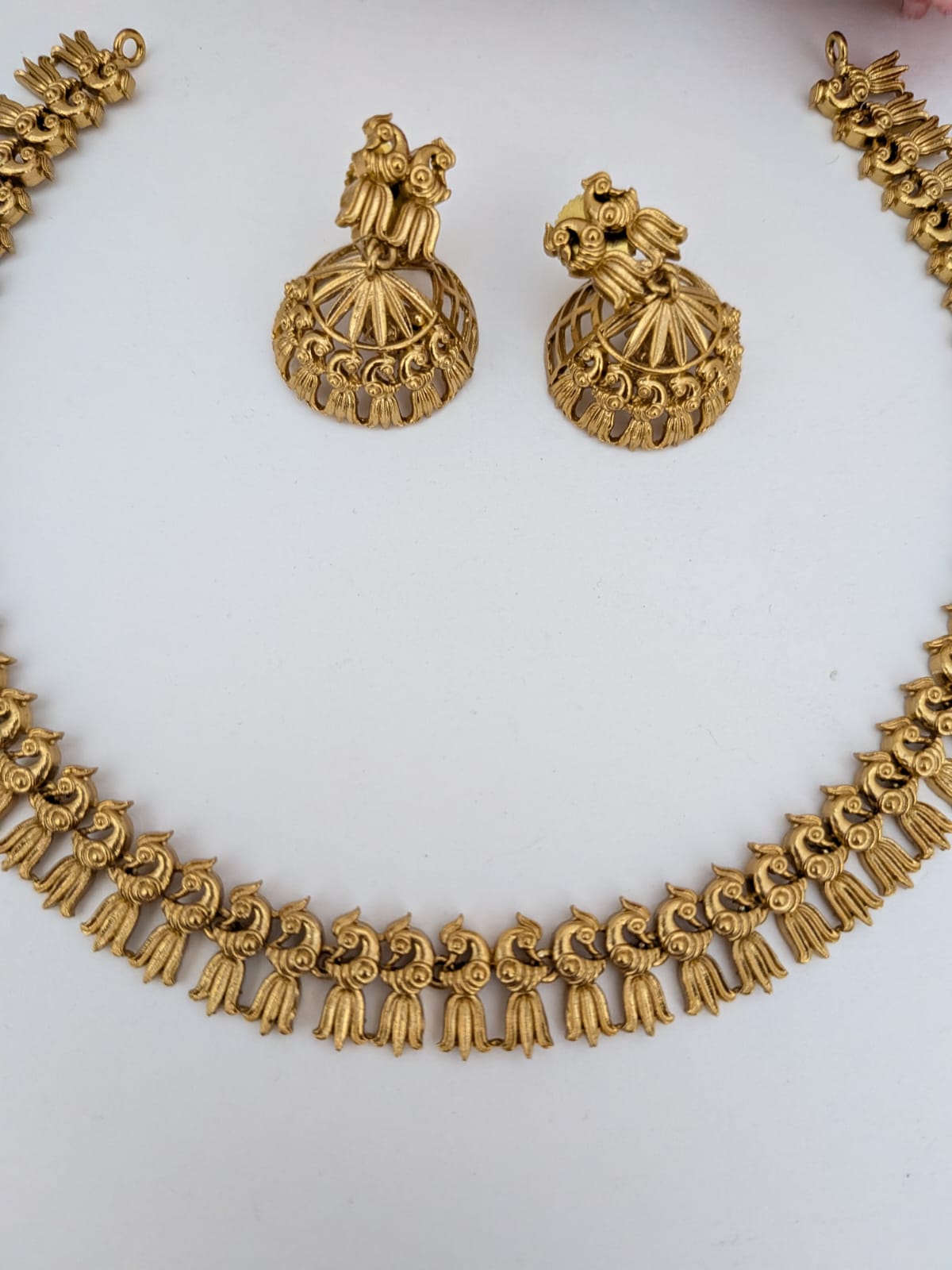 Peacock simple necklace set