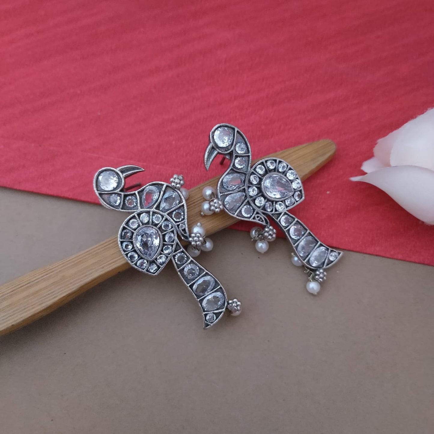 Peacock bird stone earrring