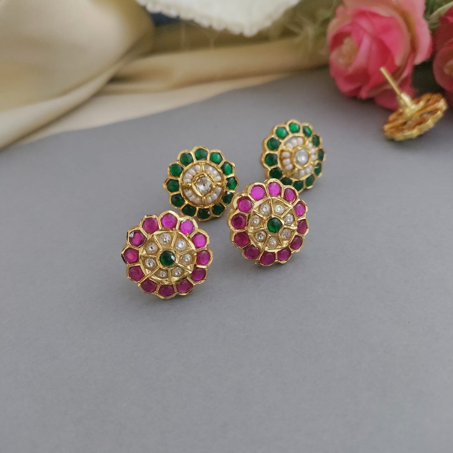 Jadau stone stud