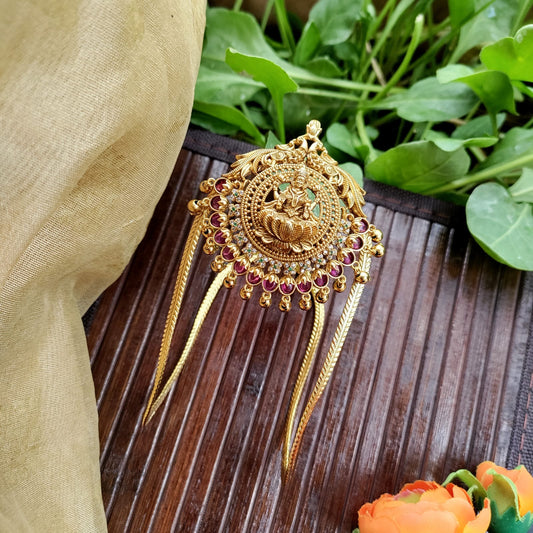 Lakshmi design with kemp stone armlet - Bridal