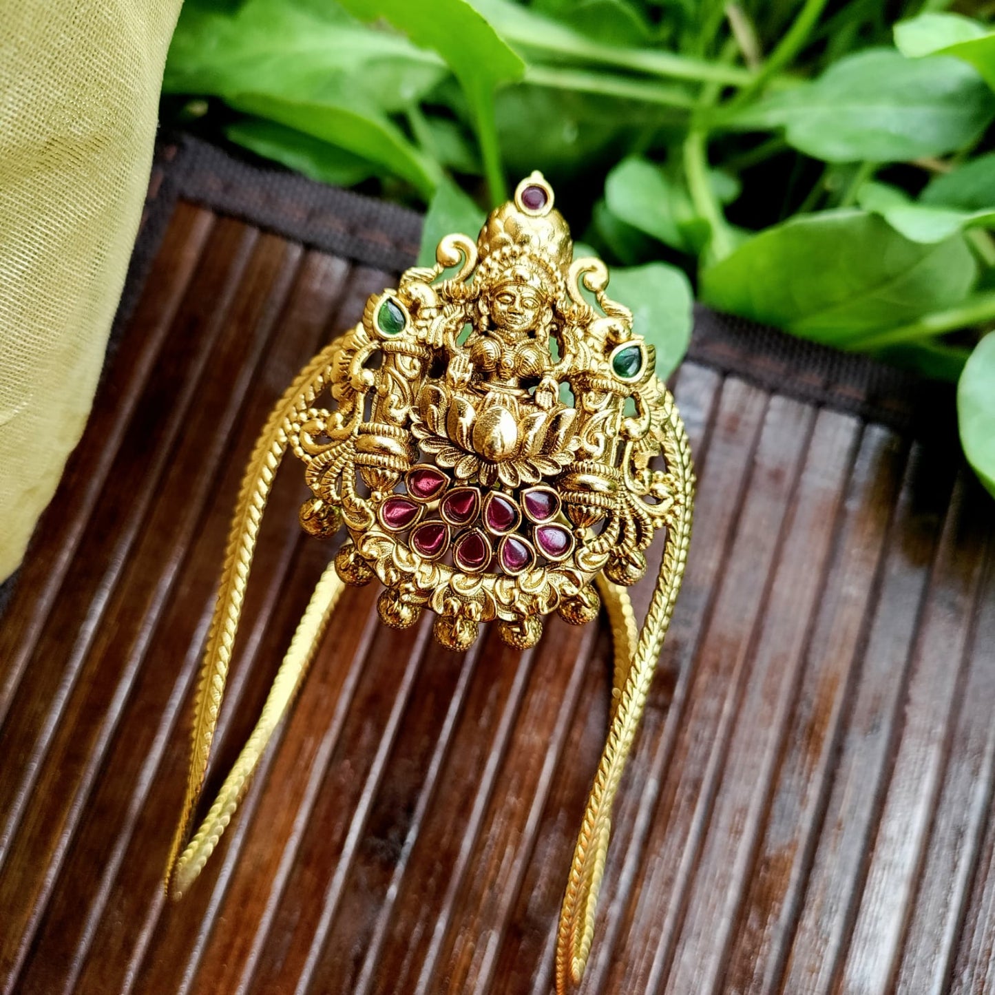 Lakshmi design with kemp stone armlet