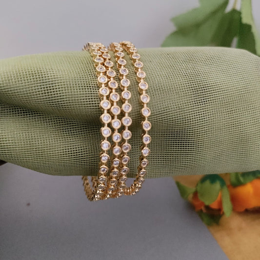 Microplated white stone bangle