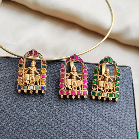 Jadau kundan Gopala Krishna pendant chain
