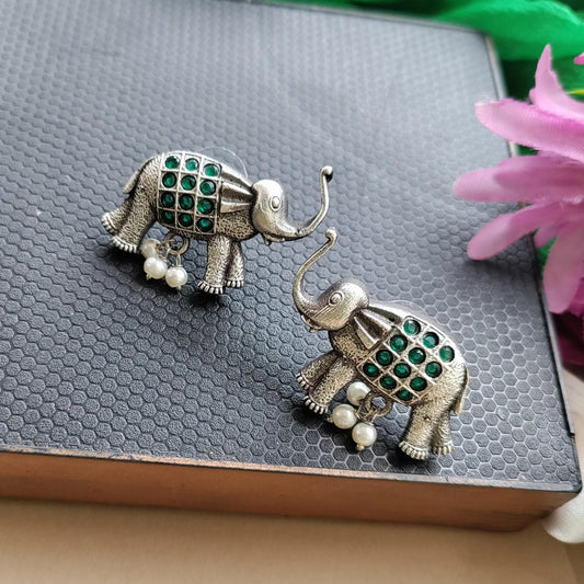 Elephant stone earring