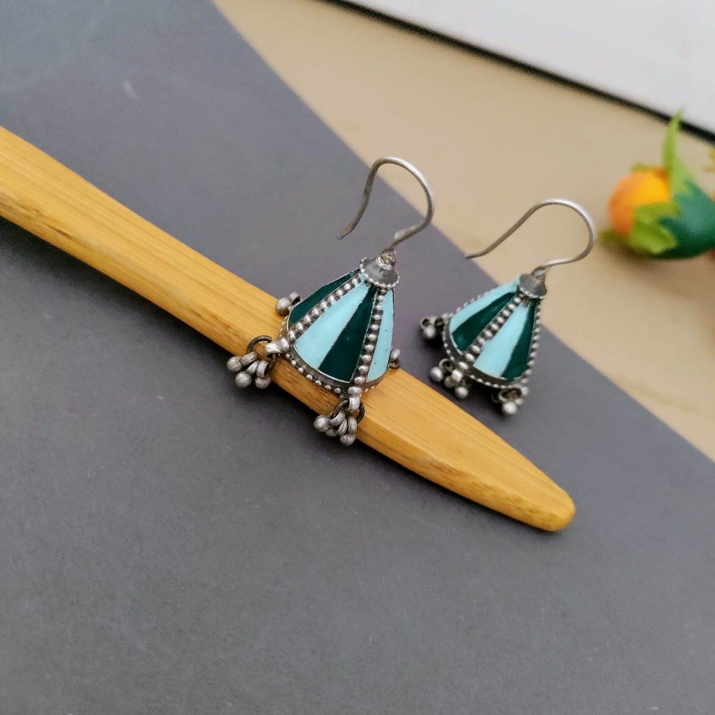 Hook jumka painted earring