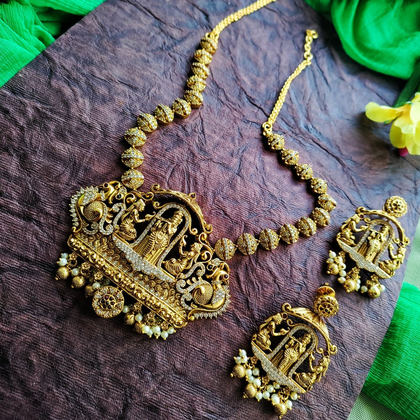 Impeccable design Krishna pendant Long Necklace