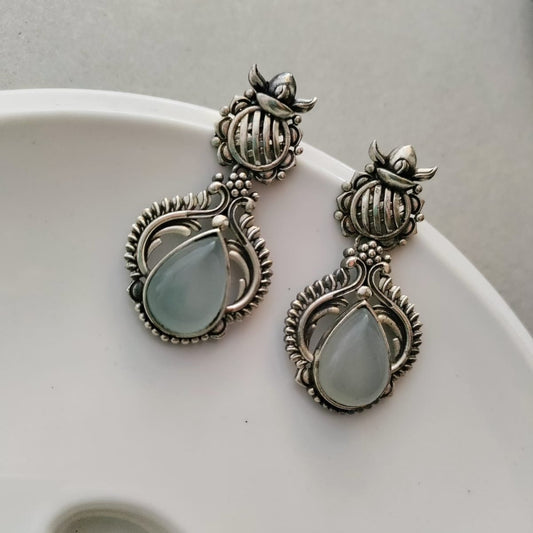 Opal stone sla earring
