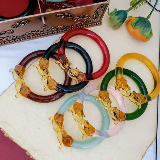Elephant Glass Kada Bangle