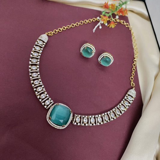 Jadau kundan moisannite stone hasuli set