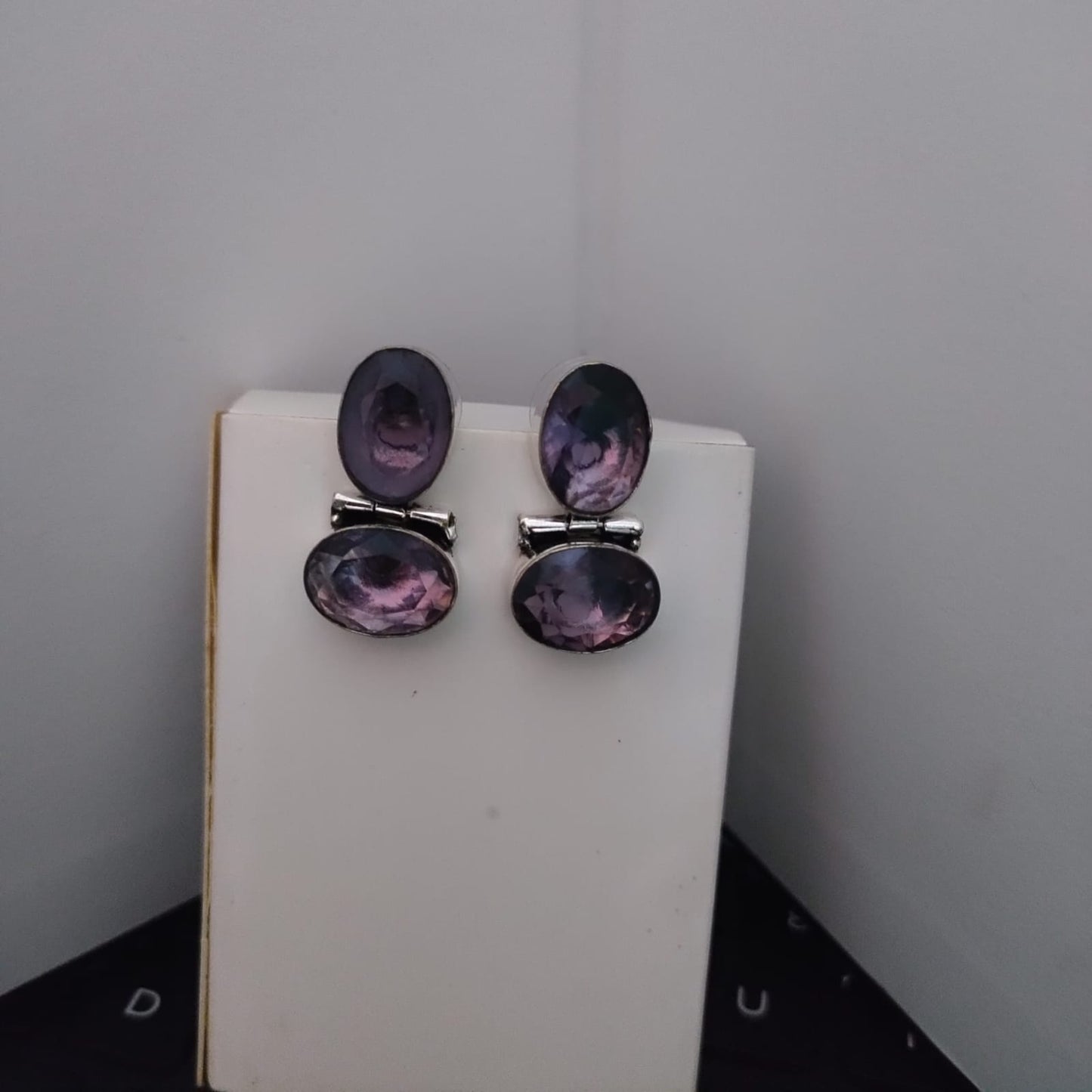 2 Stone Silver replica earring