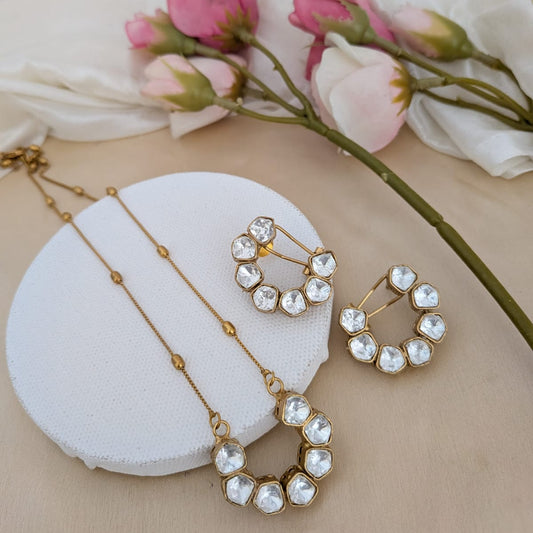 Kundan stone chain set