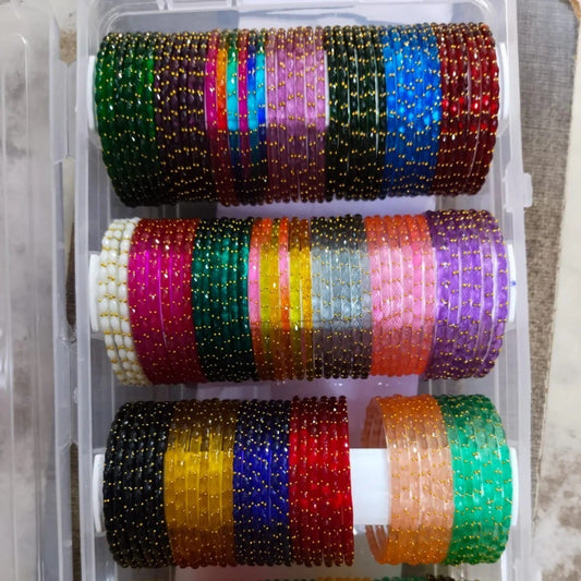 Raindrop Glass Bangles - Crystal Cut