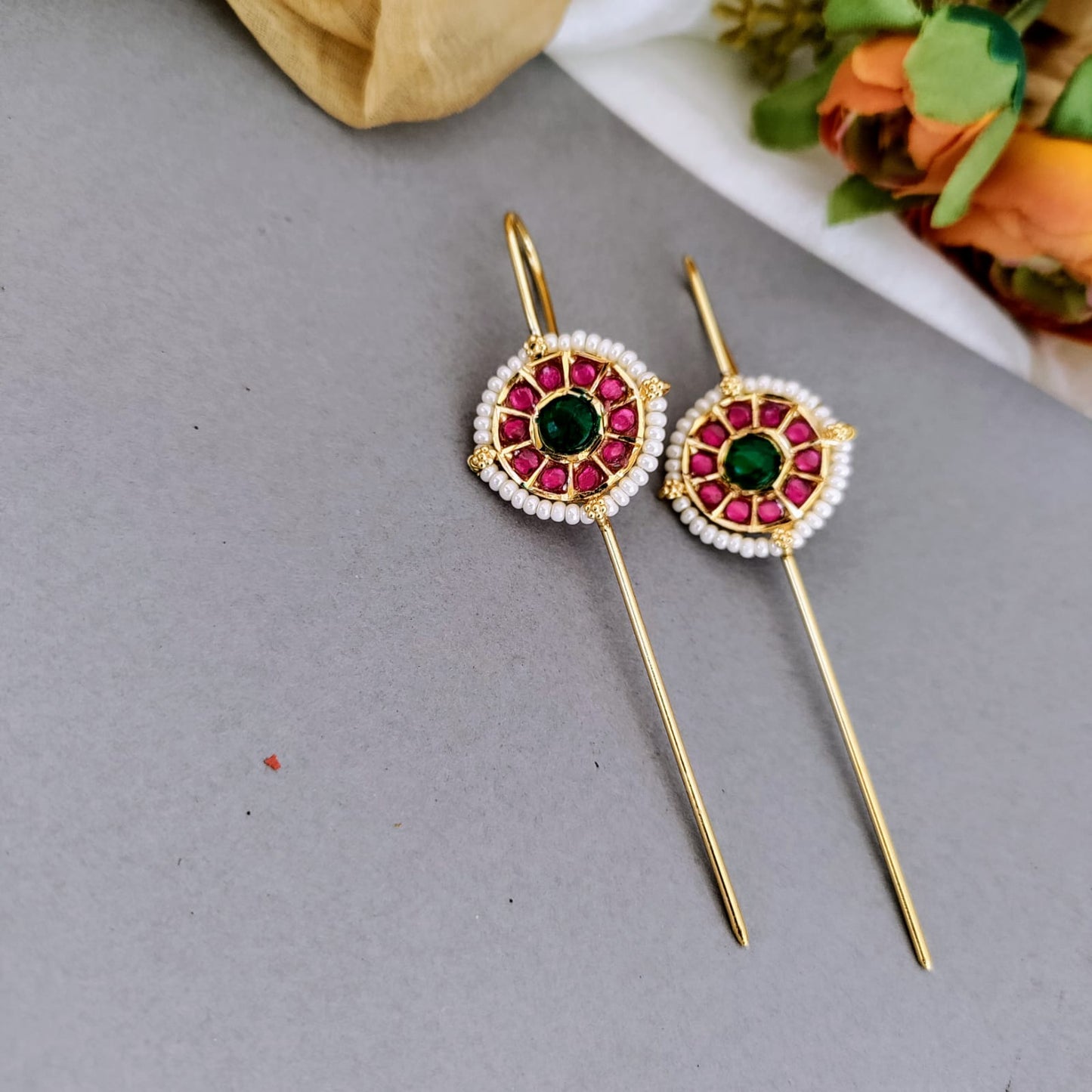 Ear cuff Needle Earring - Jadau