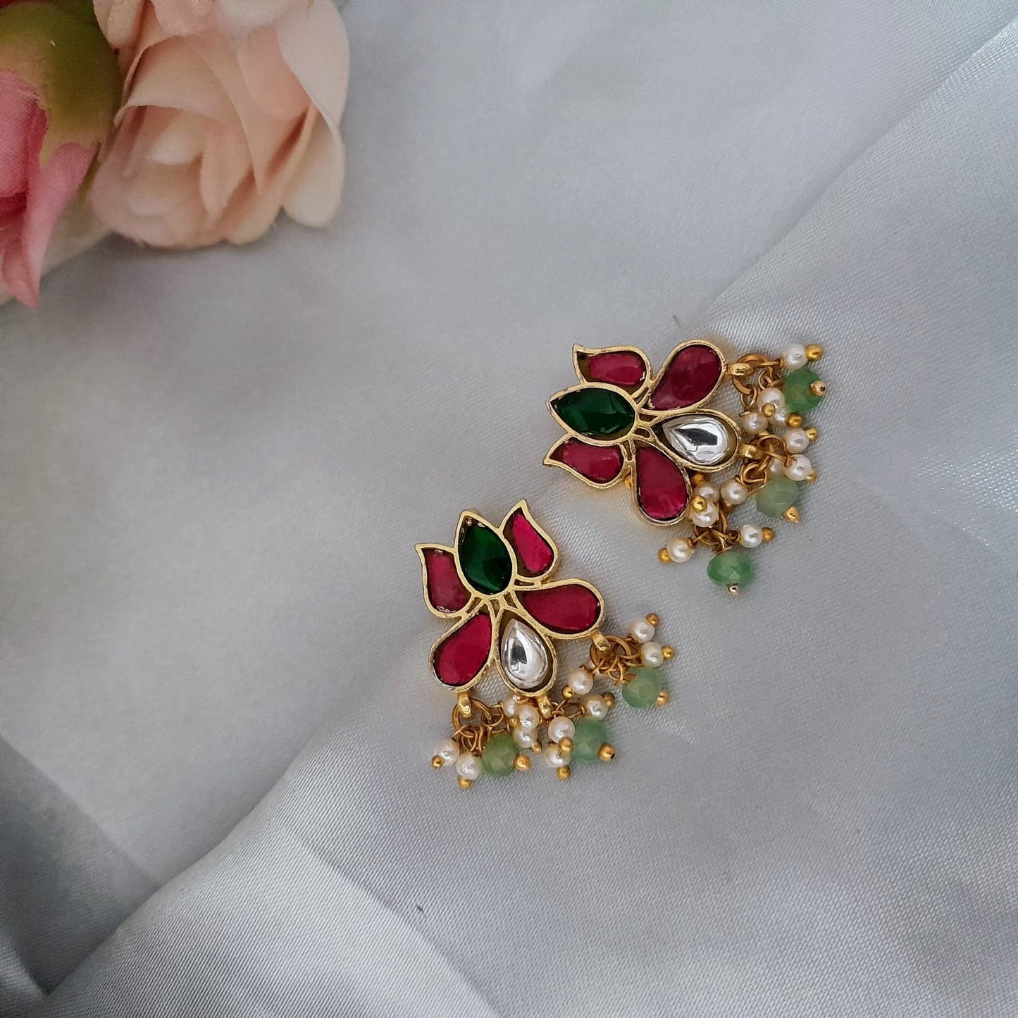 Lotus design Jadau earcuff/Bugadi