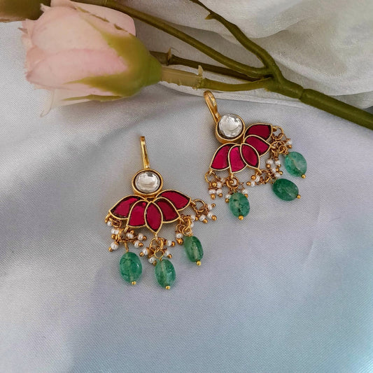 Floral design Jadau earcuff/Bugadi