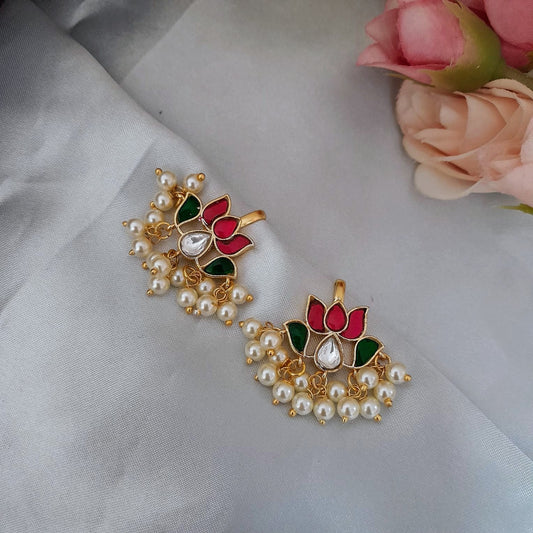 Lotus design Jadau earcuff/Bugadi