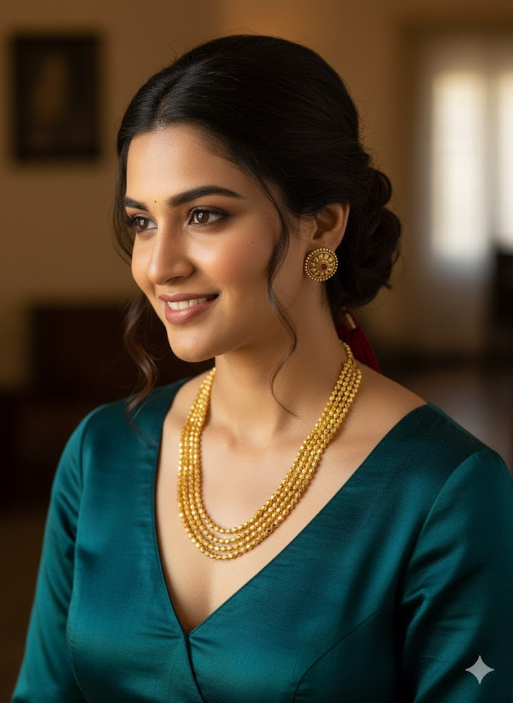 4 Layer Ashtapailu ball necklace