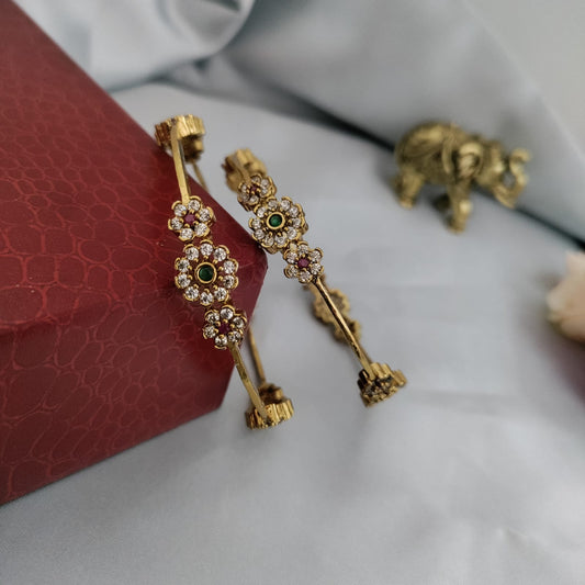 Floral white bangle