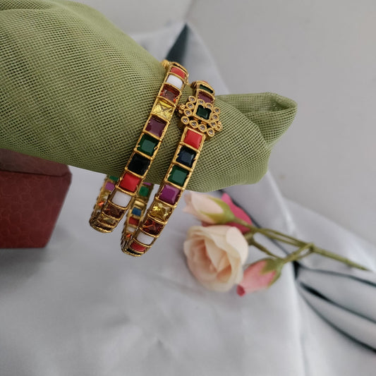 Premium Navratna stone studded bangle